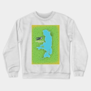 Flathead Lake Montana USA map Crewneck Sweatshirt